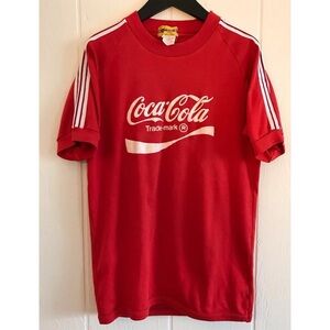 VTG 70's Jelenk by ASICS Coca Colo Logo T Shirt Soccer Jersey #2 Stripes M Japan